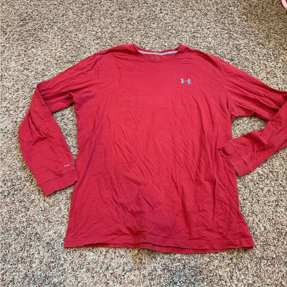 Under Armour Men’s Red Long-Sleeve Crew Performance Shirt